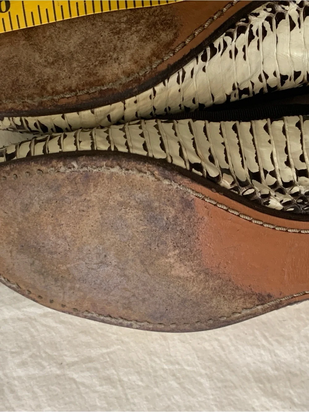 Coach Black and White Snakeskin-Print Ballet Flats Size 8.